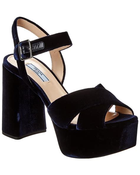 prada velvet sandals black